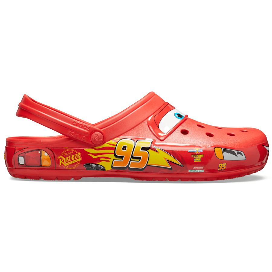 Red Disney/Pixar Lightning McQueen Adult Clog - Side - Crocs