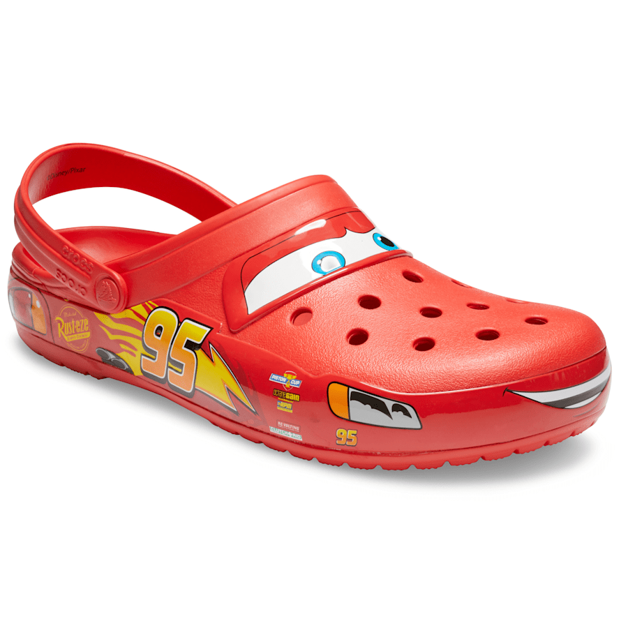 Red Disney/Pixar Lightning McQueen Adult Clog - Angle - Crocs