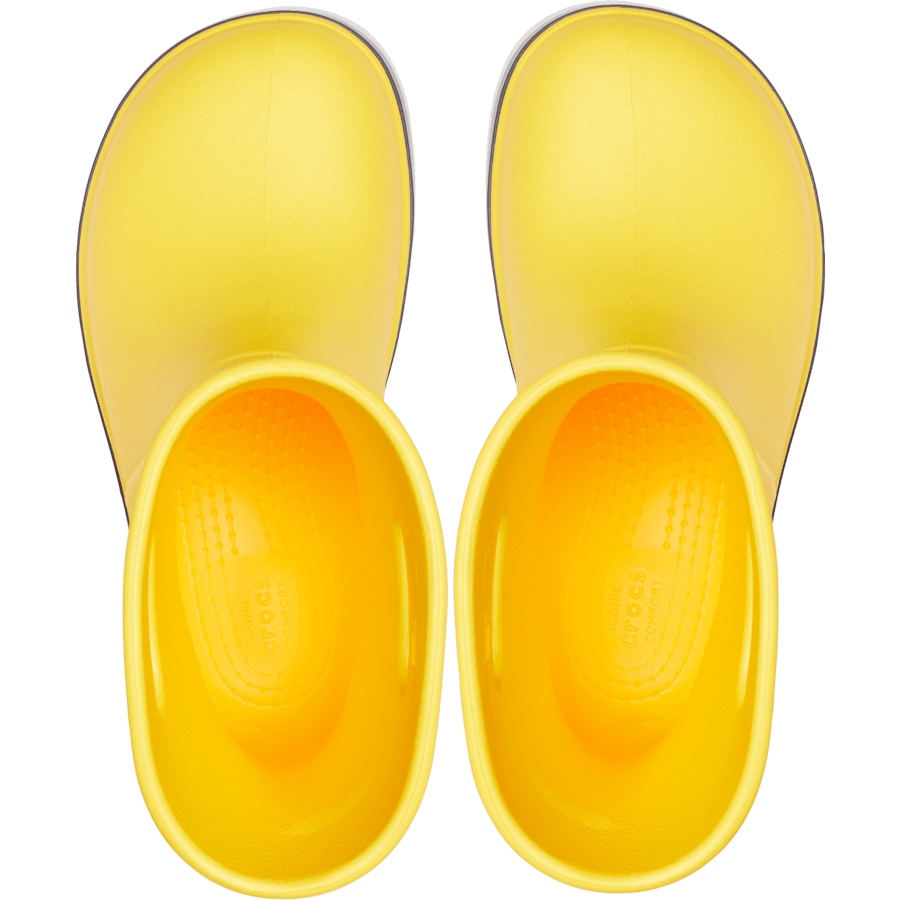 Yellow / Navy Kids’ Crocband™ Rain Boot - Top - Crocs