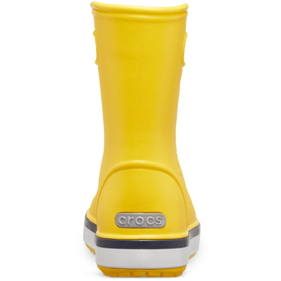 Yellow / Navy Kids’ Crocband™ Rain Boot - Back - Crocs