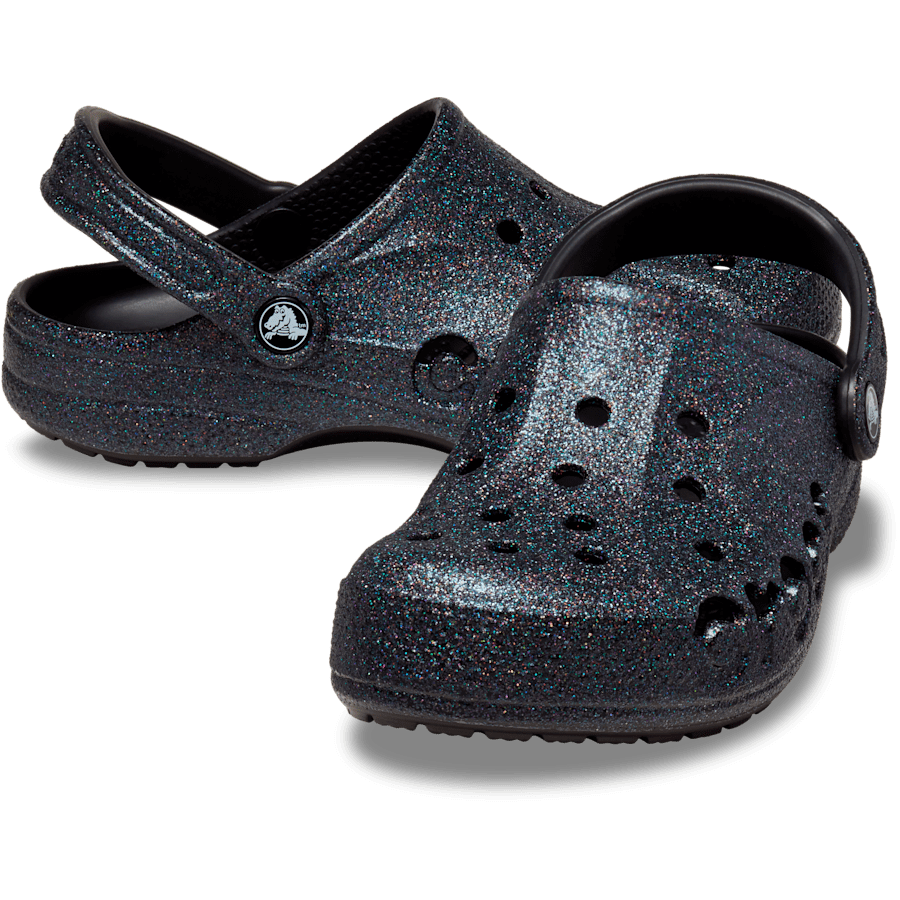 Black Baya Glitter Clog - Pair - Crocs
