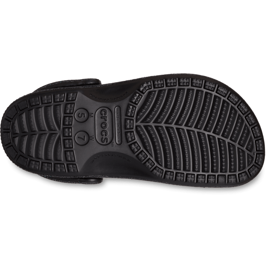 Black Baya Glitter Clog - Bottom - Crocs