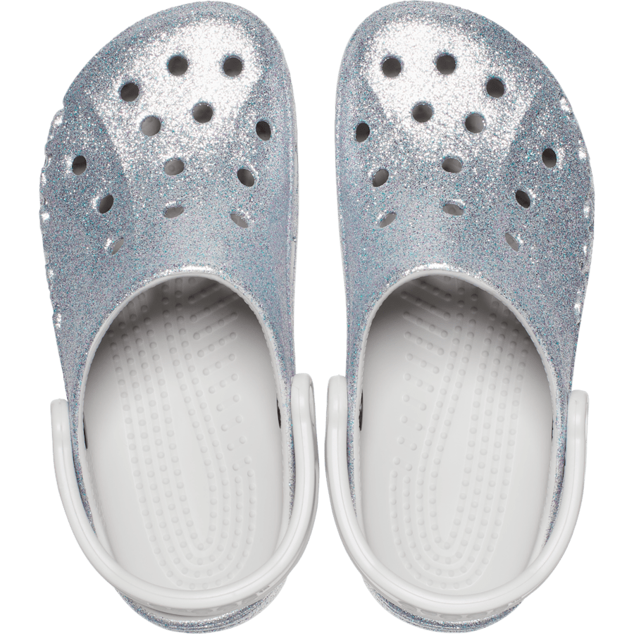 Silver Glitter Baya Glitter Clog - Top - Crocs