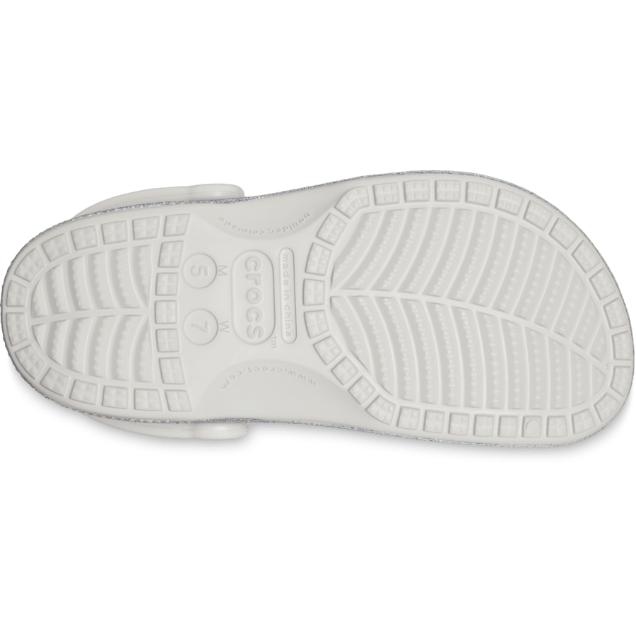Silver Glitter Baya Glitter Clog - Bottom - Crocs