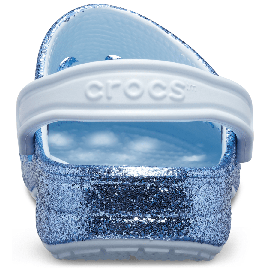 Mineral Blue Baya Glitter Clog - Back - Crocs