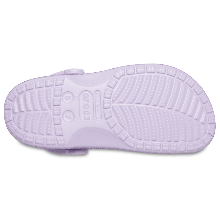 Lavender Baya Glitter Clog - Bottom - Crocs