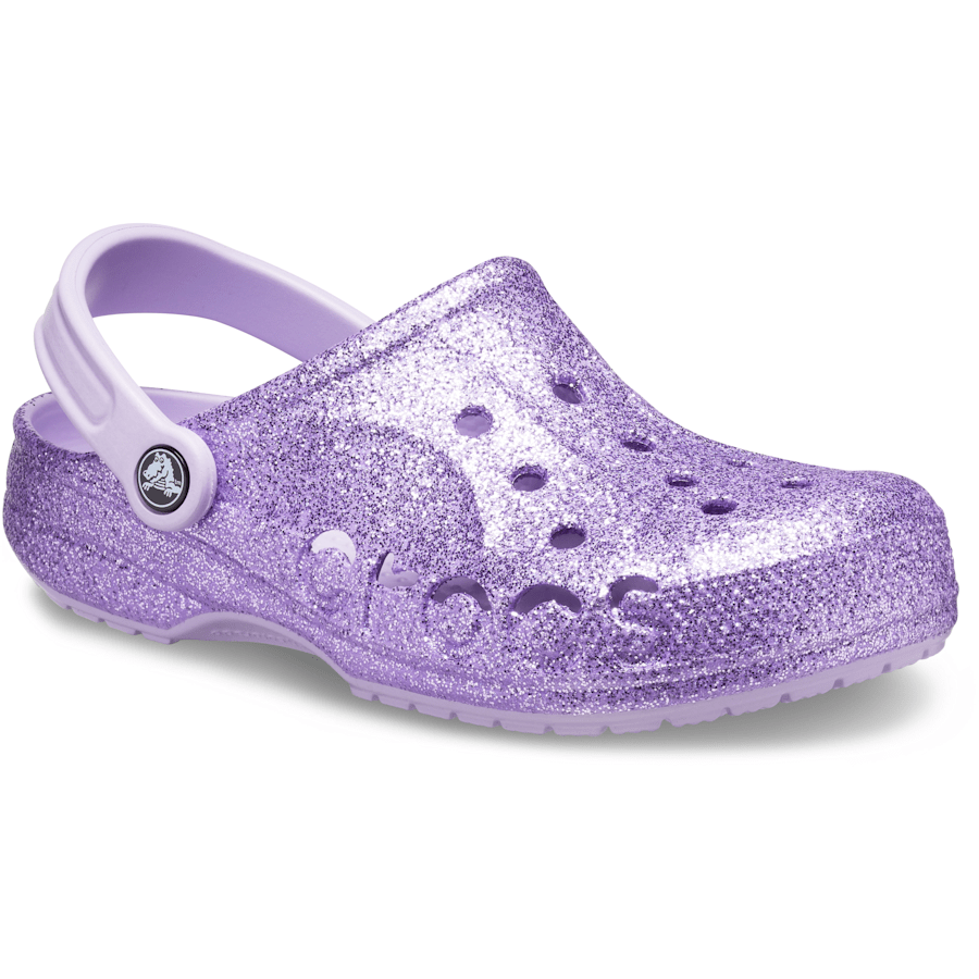 Lavender Baya Glitter Clog - Angle - Crocs