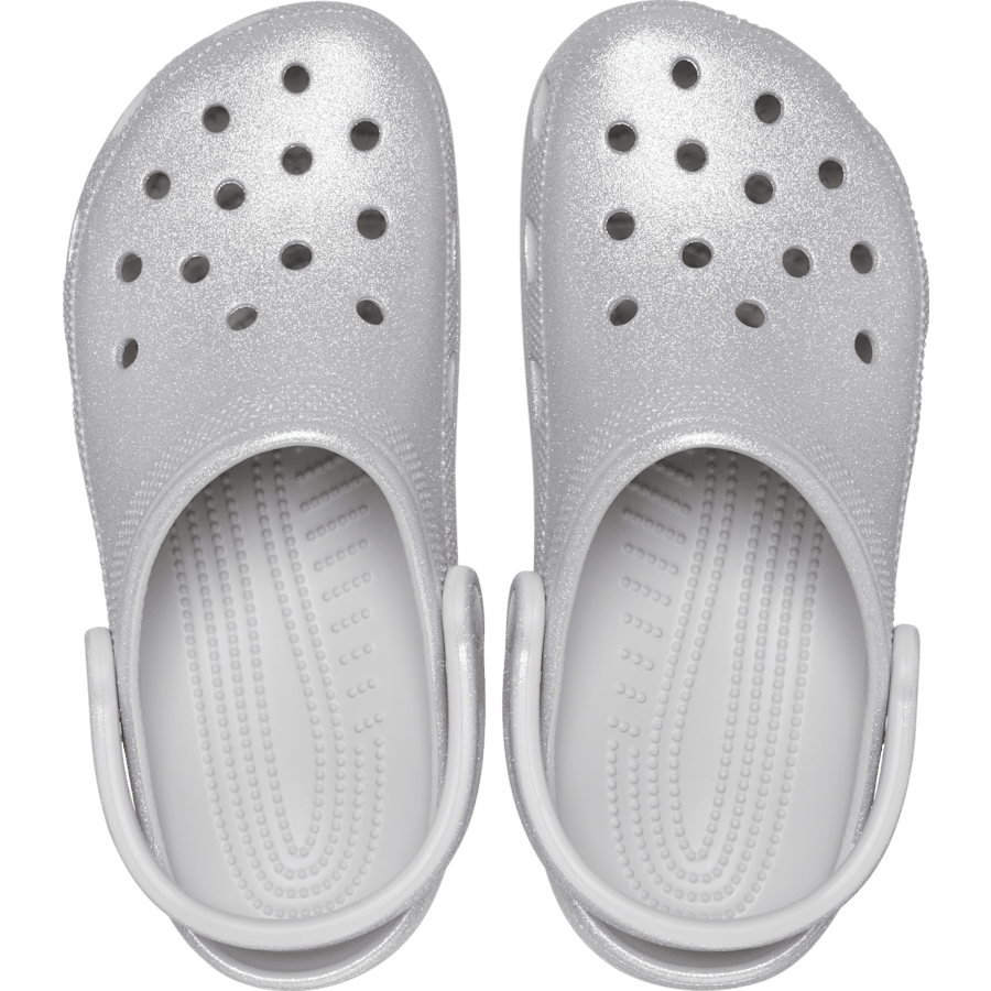Silver Glitter Classic Glitter Clog - Top - Crocs