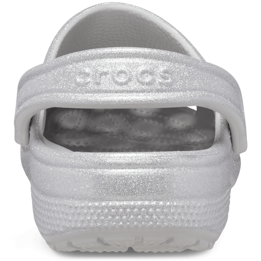 Silver Glitter Classic Glitter Clog - Back - Crocs