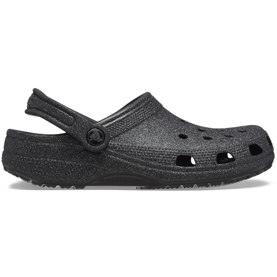 Black Glitter Classic Glitter Clog - Side - Crocs