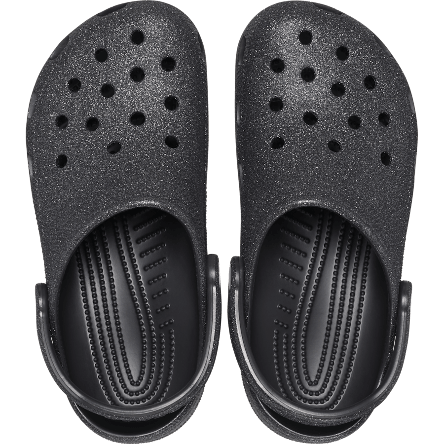 Black Glitter Classic Glitter Clog - Top - Crocs