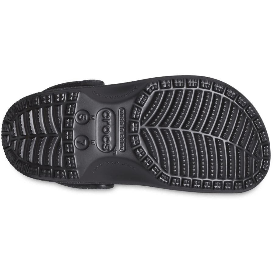 Black Glitter Classic Glitter Clog - Bottom - Crocs