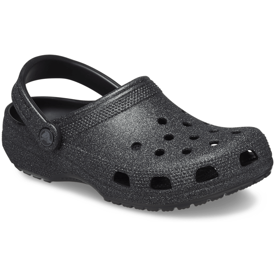 Black Glitter Classic Glitter Clog - Angle - Crocs