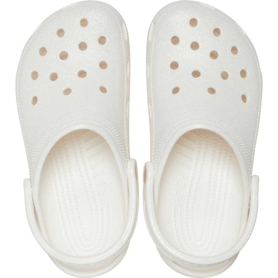 White Classic Glitter Clog - Top - Crocs