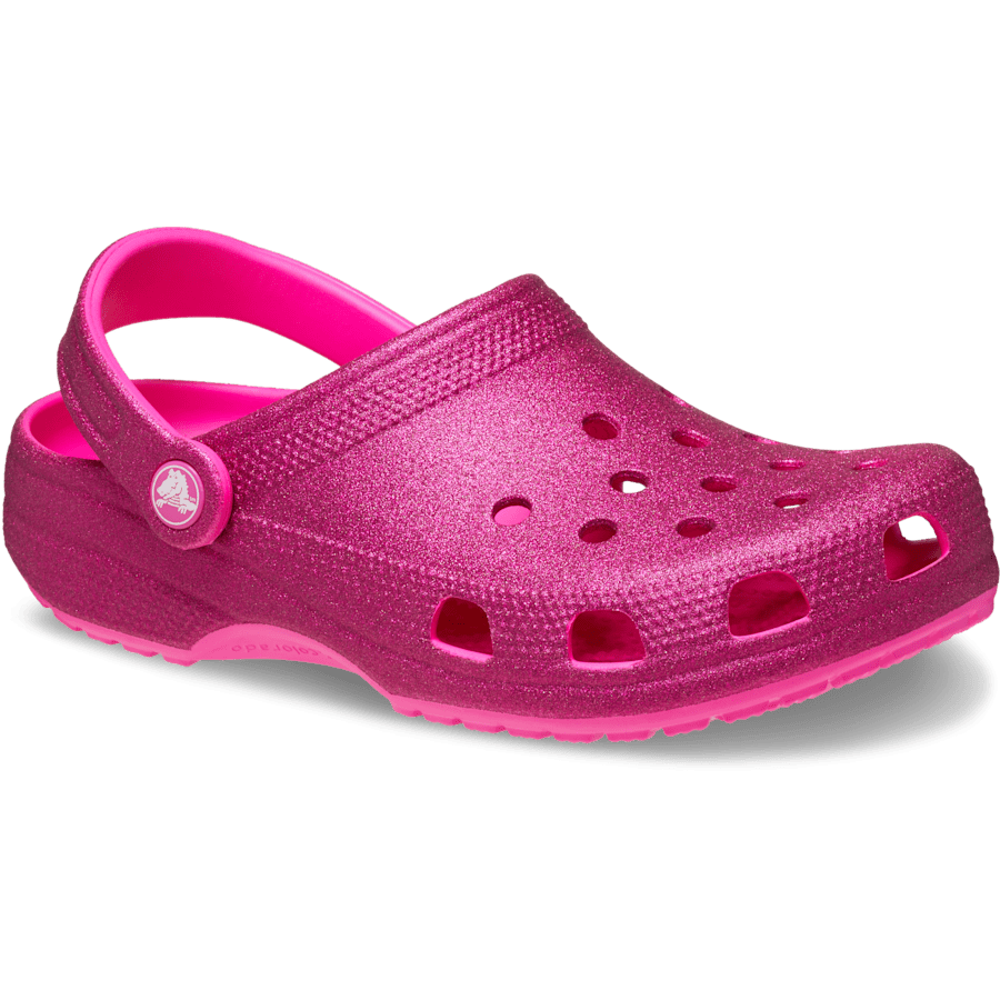 Pink Crush Classic Glitter Clog - Angle - Crocs