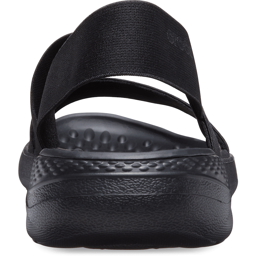 Black / Black Women's LiteRide™ Stretch Sandal - Back - Crocs