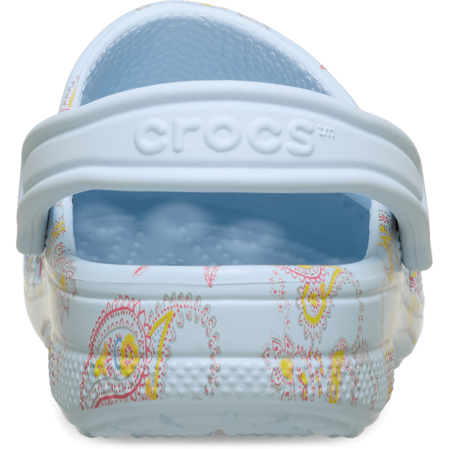 Mineral Blue/Cassis Baya Seasonal Printed Clog - Back - Crocs