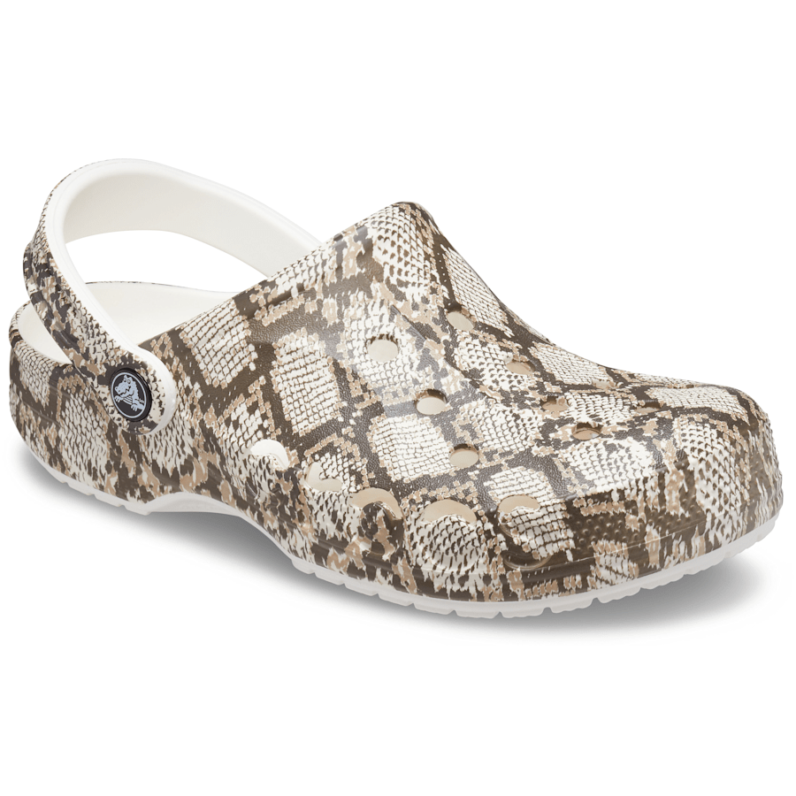 Oyster / Mushroom Baya Seasonal Printed Clog - Angle - Crocs