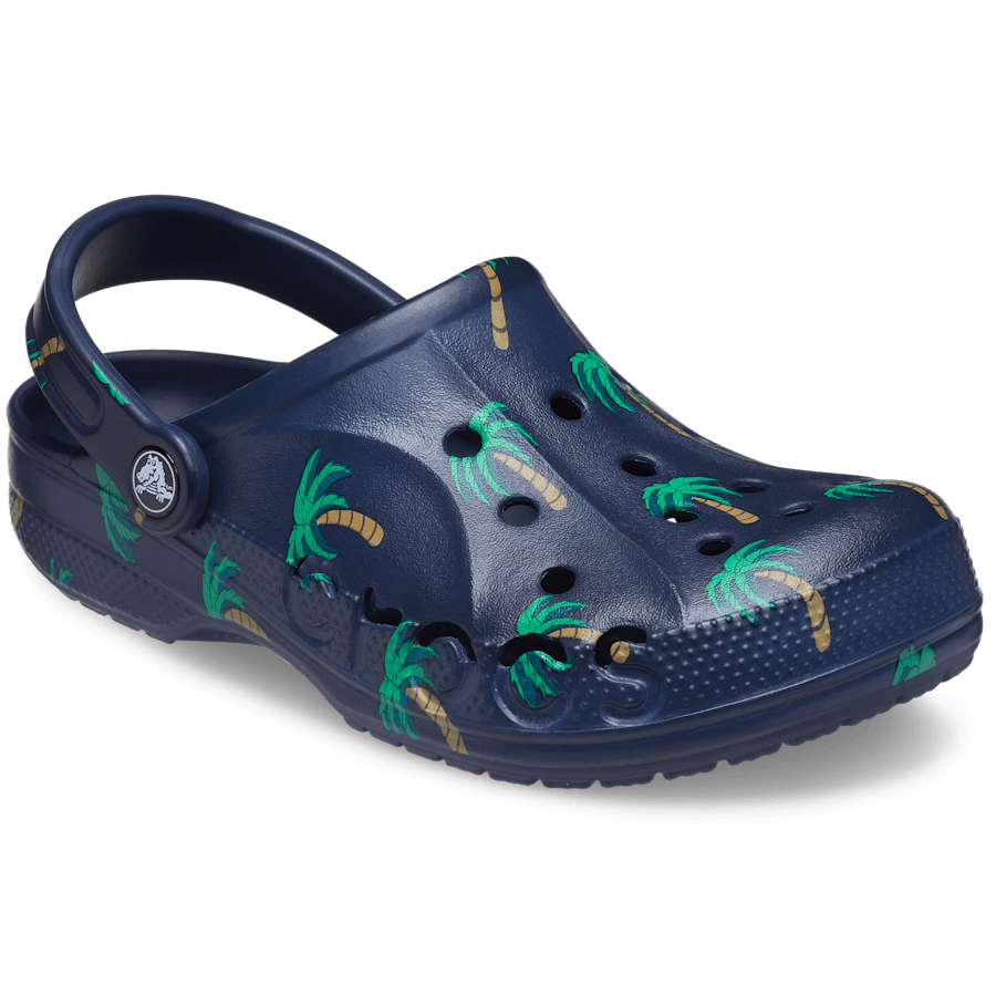 Navy Baya Seasonal Printed Clog - Angle - Crocs