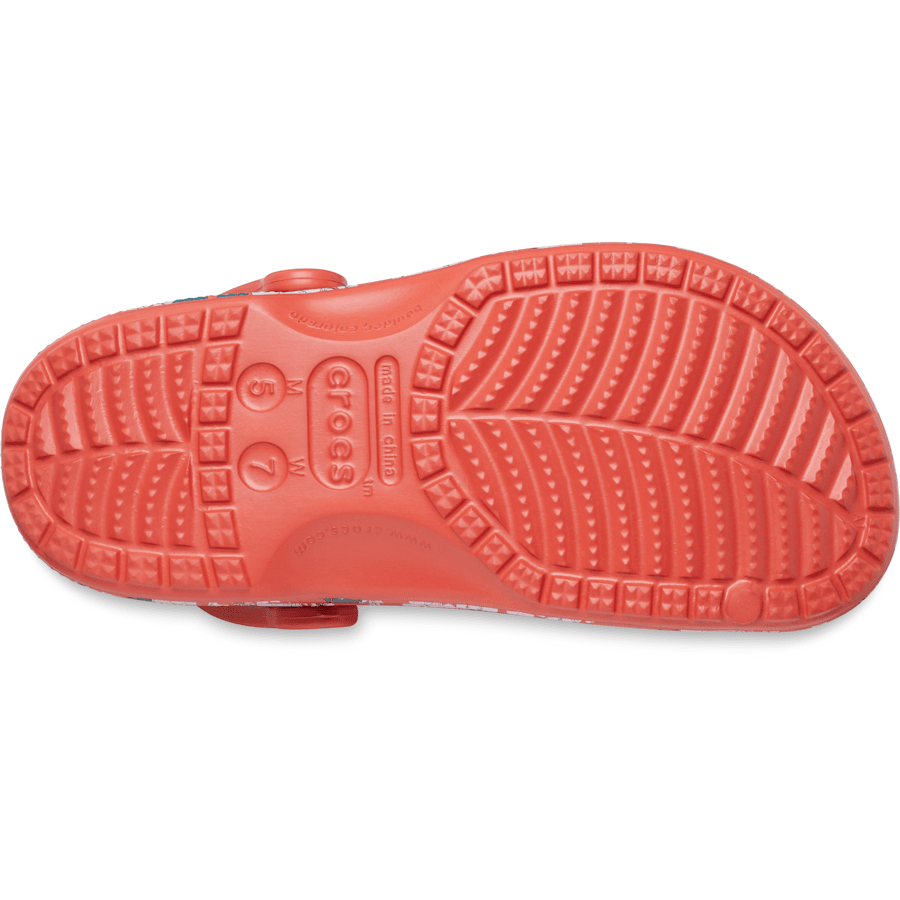Spicy Orange Baya Seasonal Printed Clog - Bottom - Crocs