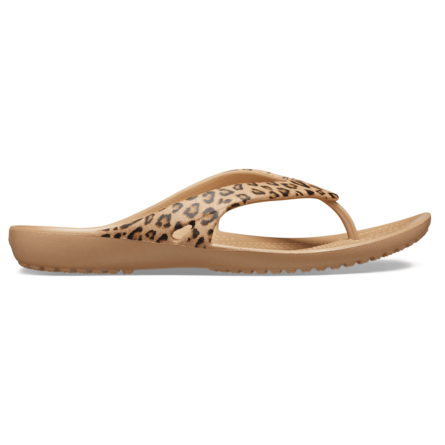 Leopard / Gold Women's Kadee II Leopard Flip - Side - Crocs