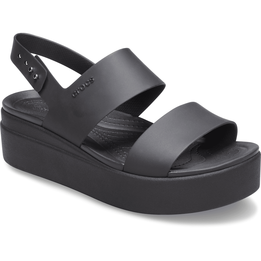 Black / Black Brooklyn Low Wedge - Angle - Crocs