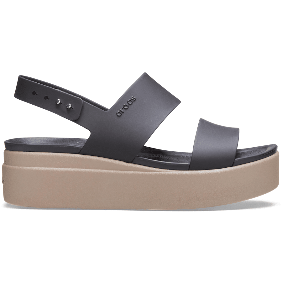 Black / Mushroom Brooklyn Low Wedge - Side - Crocs