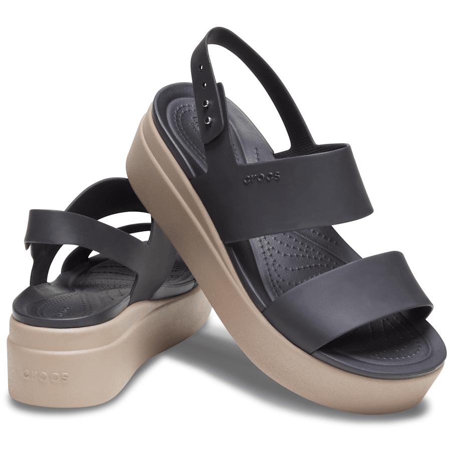 Black / Mushroom Brooklyn Low Wedge - Pair - Crocs