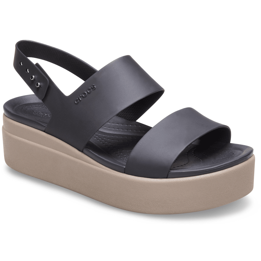 Black / Mushroom Brooklyn Low Wedge - Angle - Crocs