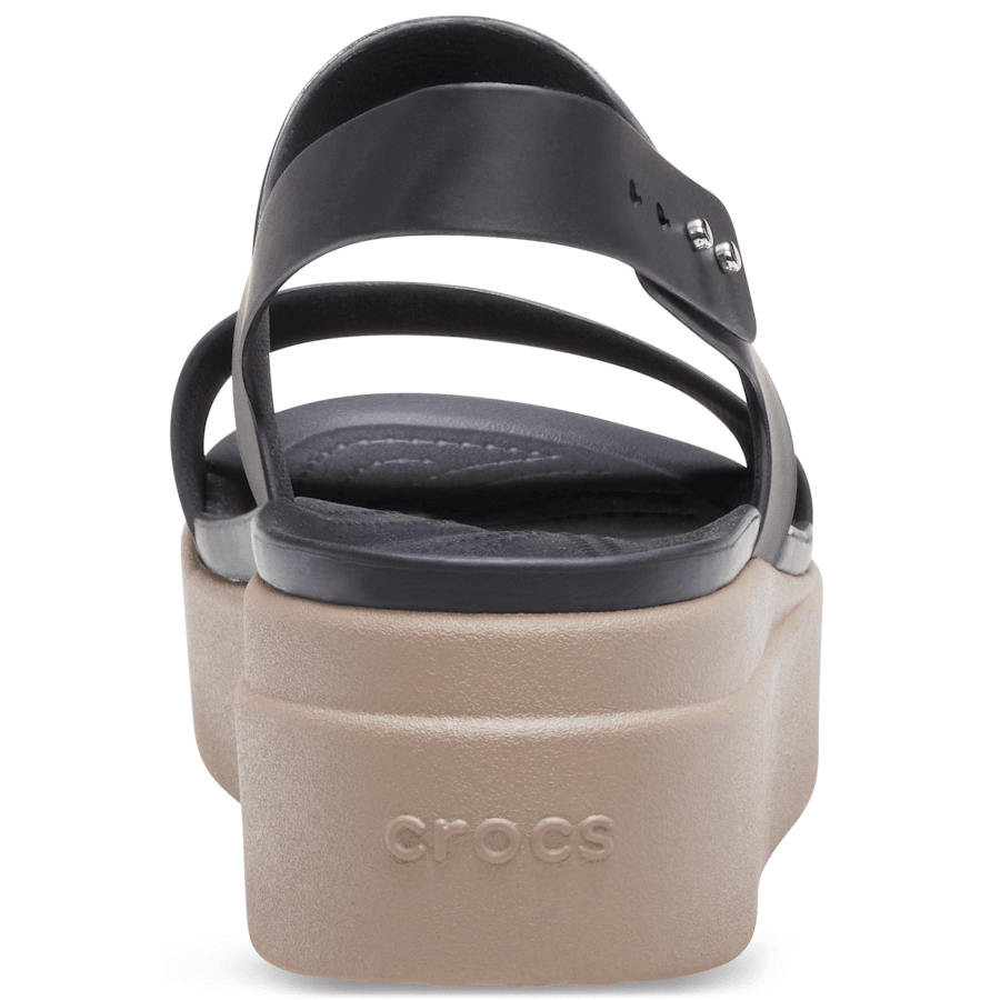 Black / Mushroom Brooklyn Low Wedge - Back - Crocs
