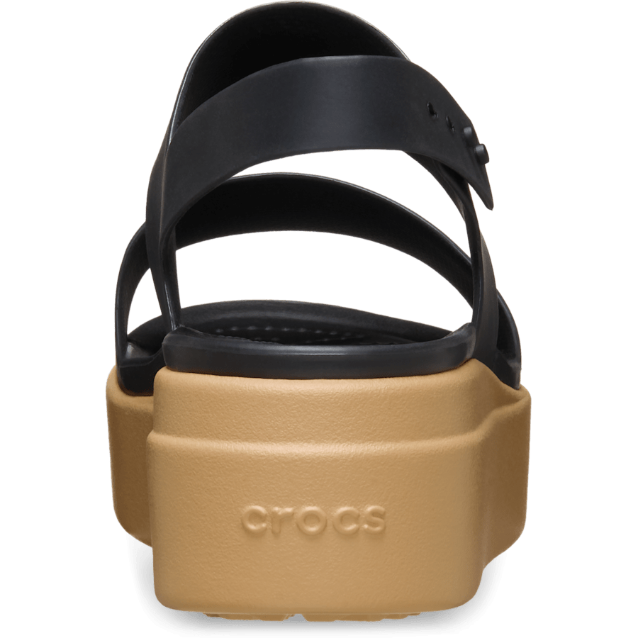 Black/Cashew Brooklyn Low Wedge Sandal - Back - Crocs