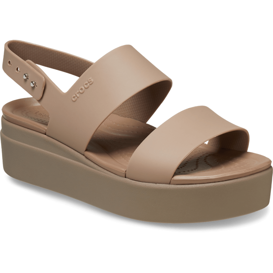 Latte/Mushroom Brooklyn Low Wedge - Angle - Crocs