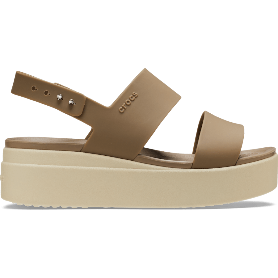 Khaki / Bone Brooklyn Low Wedge - Side - Crocs