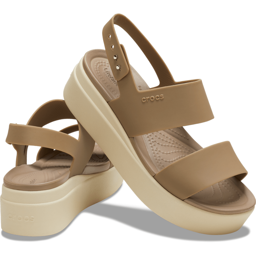Khaki / Bone Brooklyn Low Wedge - Pair - Crocs