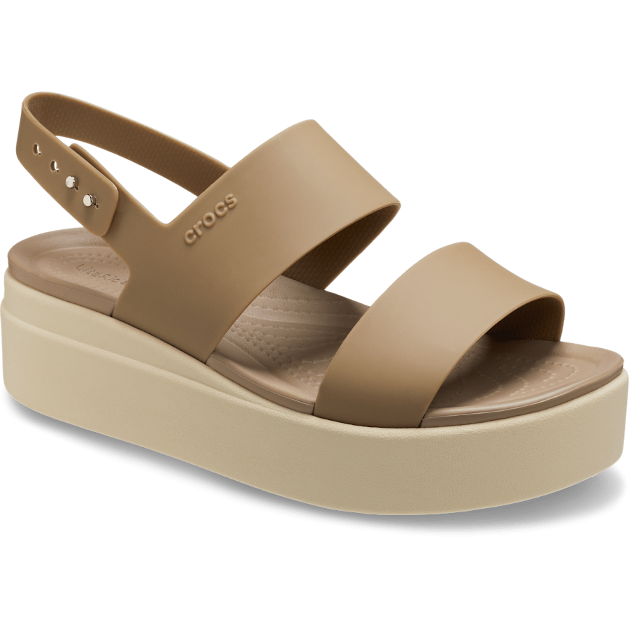 Khaki / Bone Brooklyn Low Wedge - Angle - Crocs