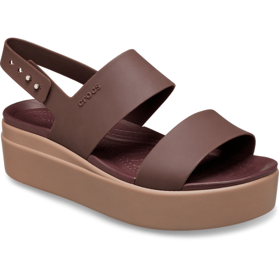 Mocha/Mushroom Brooklyn Low Wedge - Angle - Crocs