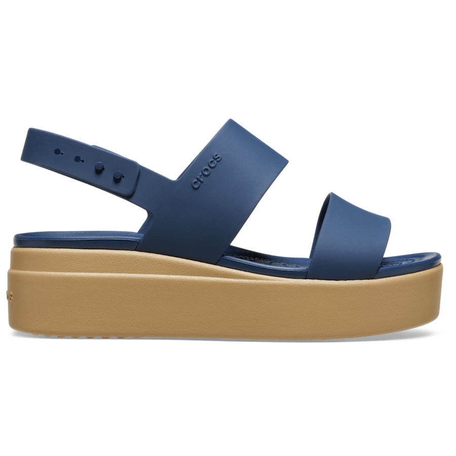 Navy / Tan Brooklyn Low Wedge - Side - Crocs