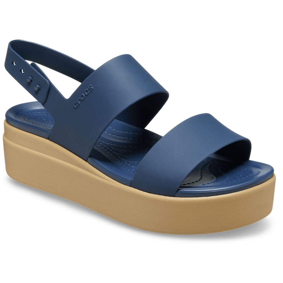 Navy / Tan Brooklyn Low Wedge - Angle - Crocs