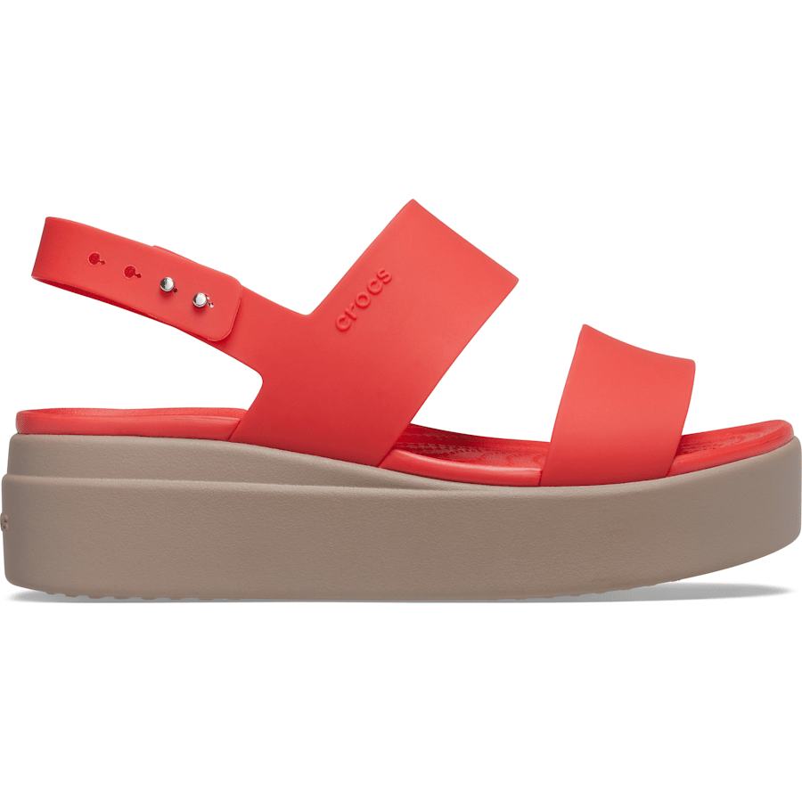 Flame / Mushroom Brooklyn Low Wedge Sandal - Side - Crocs