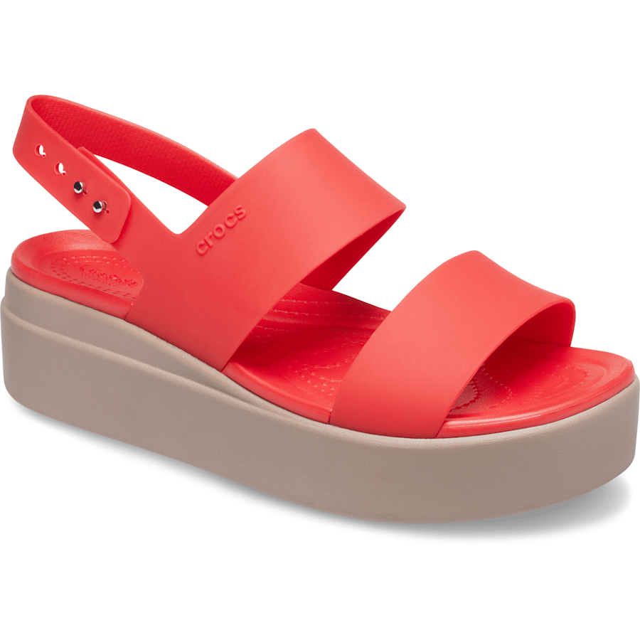 Flame / Mushroom Brooklyn Low Wedge Sandal - Angle - Crocs