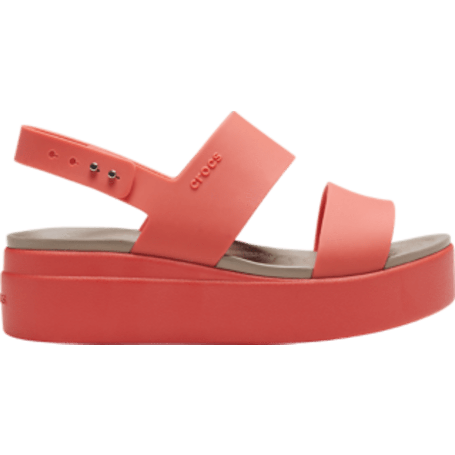 Spicy Orange / Spicy Orange Brooklyn Low Wedge Sandal - Side - Crocs