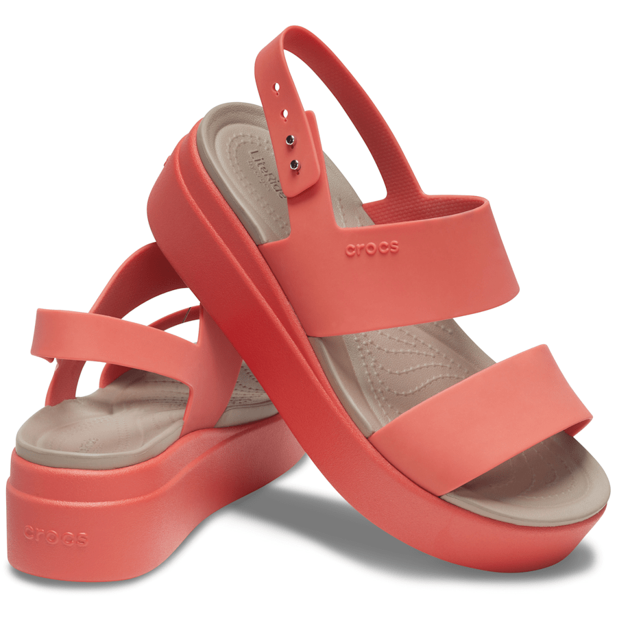 Spicy Orange / Spicy Orange Brooklyn Low Wedge Sandal - Pair - Crocs