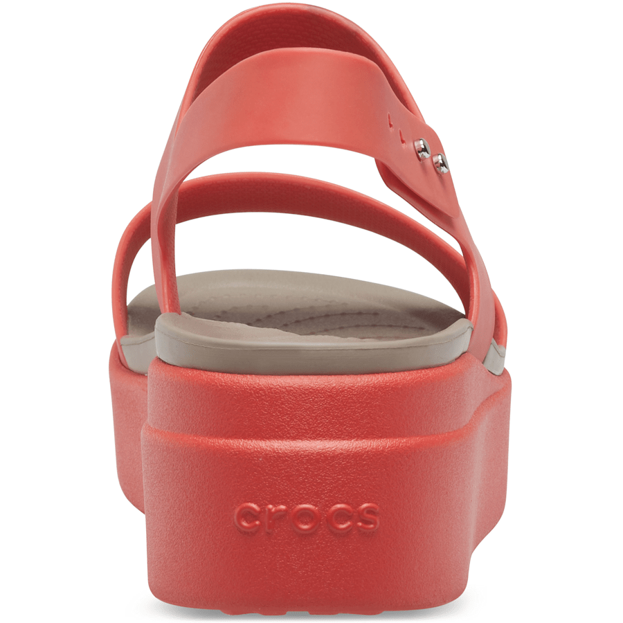 Spicy Orange / Spicy Orange Brooklyn Low Wedge Sandal - Back - Crocs