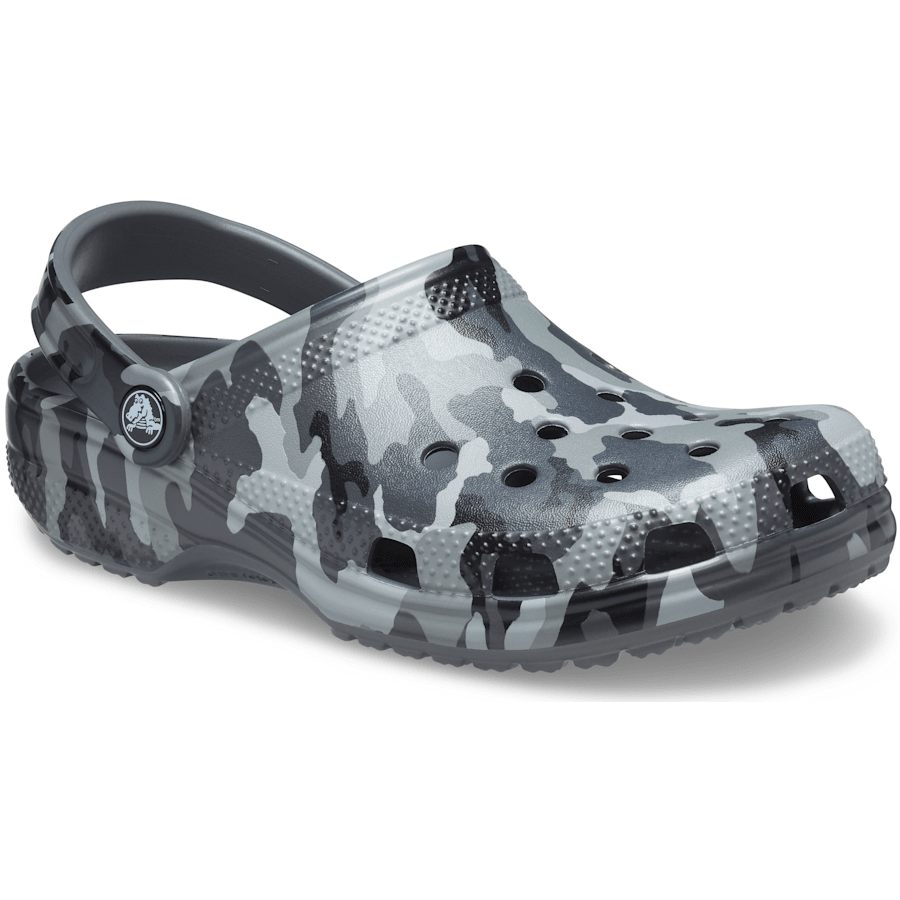 Slate Grey / Multi Classic Printed Camo Clog - Angle - Crocs