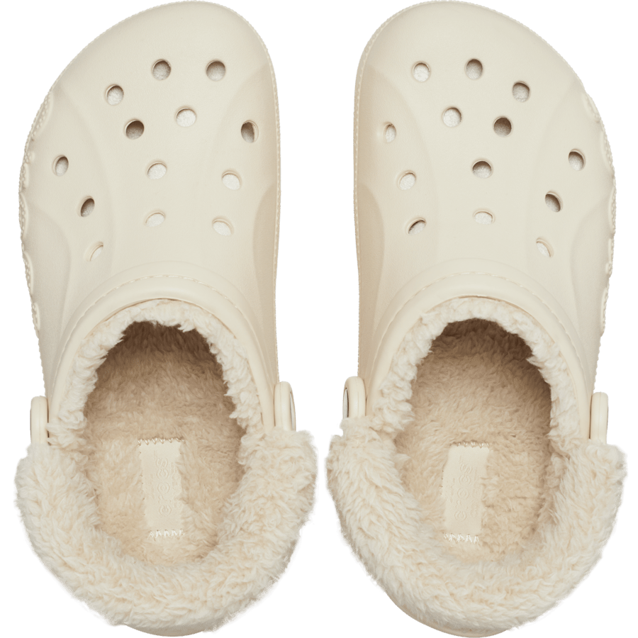 Winter White Baya Lined Fuzz-Strap Clog - Top - Crocs
