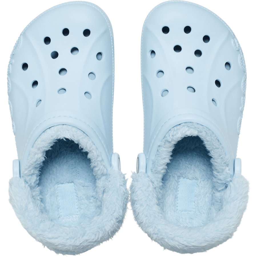 Mineral Blue Baya Lined Fuzz-Strap Clog - Top - Crocs