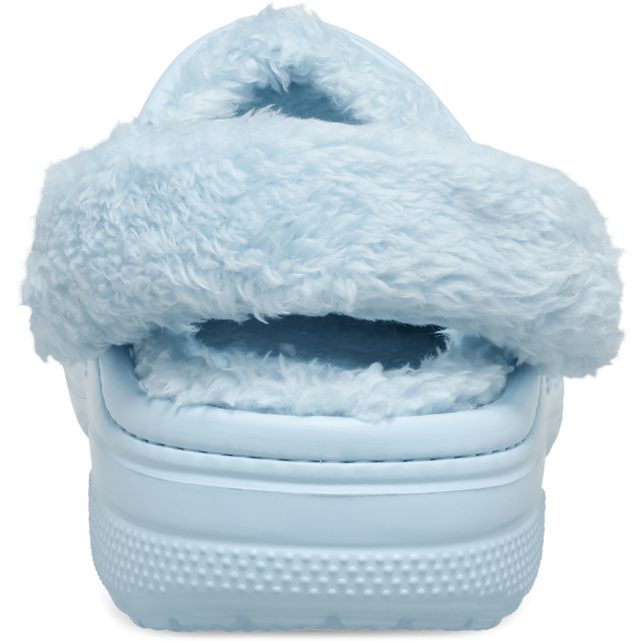 Mineral Blue Baya Lined Fuzz-Strap Clog - Back - Crocs