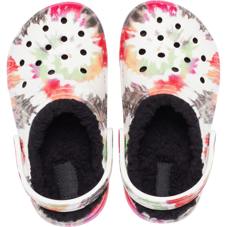블랙 / 멀티 클래식 라인드 타이다이 그래픽 클로그 키즈 - 상단 - Crocs