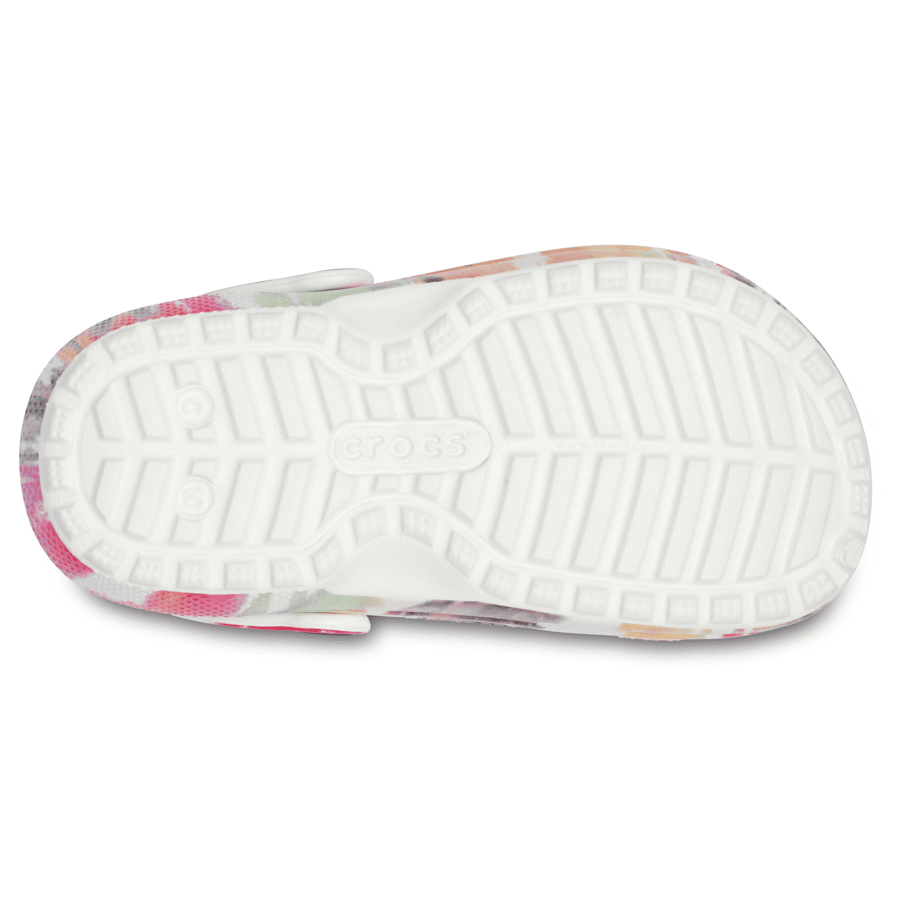 블랙 / 멀티 클래식 라인드 타이다이 그래픽 클로그 키즈 - 바닥면 - Crocs