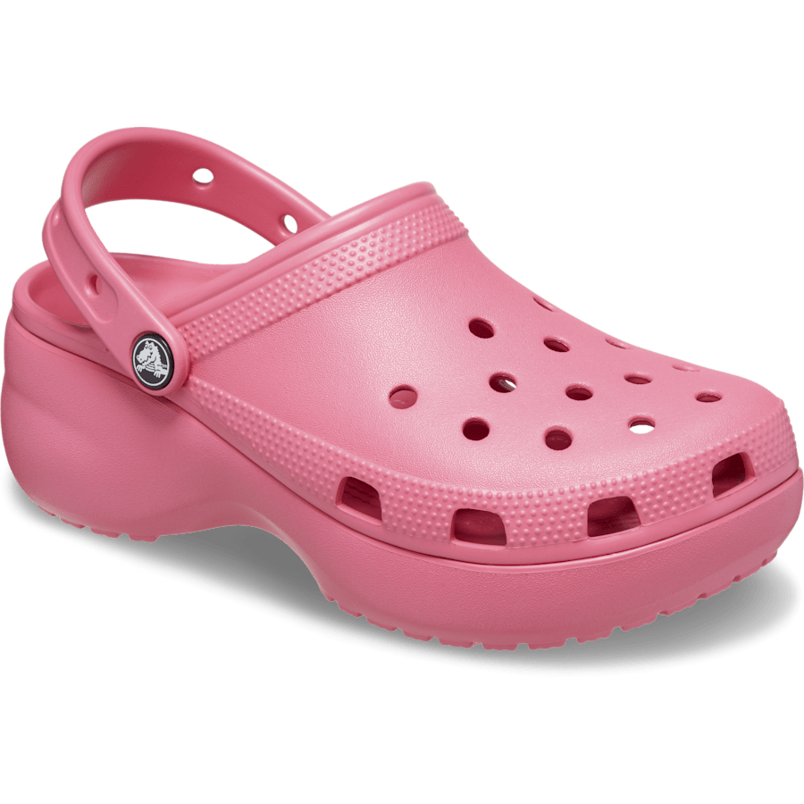 Hyper Pink Women's Classic Platform Clog - Angle - Crocs